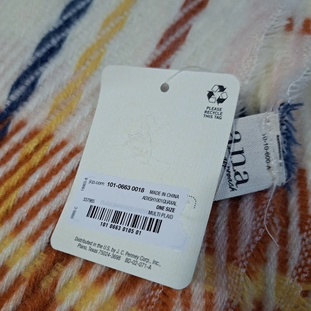 A.n.a Multi Color Plaid Scarf